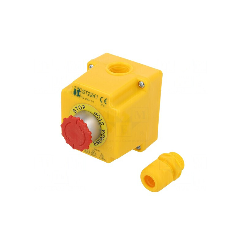 Casetă de comandă cu buton ciupercă IP65 ST22 | Electronic-mag.ro | Componente Electronice