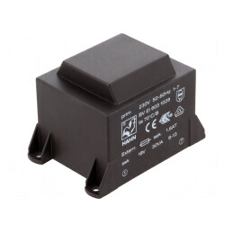 Transformator încapsulat 30VA 230VAC 18V 1667mA PCB | Electronic-mag.ro | Componente Electronice
