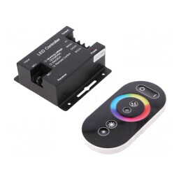 Controler LED | control iluminare RGB | Ch: 3 | 18A | neagră | -20÷40°C | CTR-RGB-6A-02