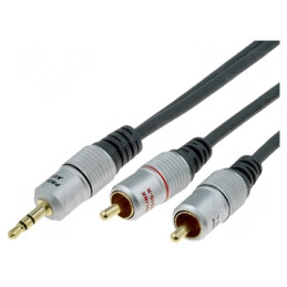 Cablu Jack 3.5mm la RCA x2 15m Negru