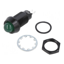 Lampă LED Verde de Control 230VAC Ø12,7mm IP67 | Electronic-mag.ro | Componente Electronice