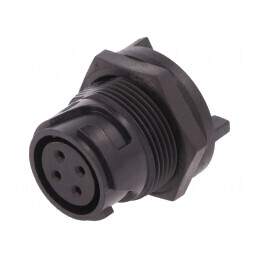 Conector circular soclu mamă 4 pini Buccaneer 4000 aurit THT | Electronic-mag.ro | Componente Electronice