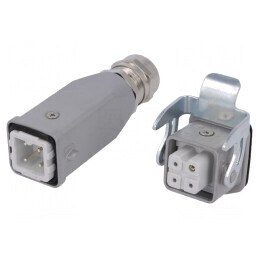 Conector HDC Tată-Mamă 7 Pin Dimensiune A3 Drept | Electronic-mag.ro | Componente Electronice