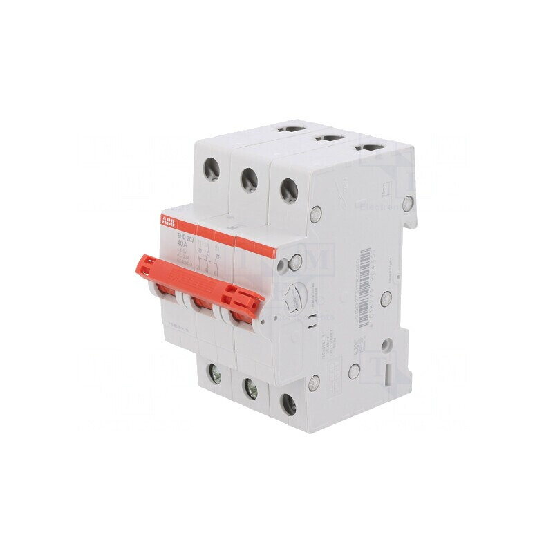Separator-întrerupător 3 poli pentru șină DIN 40A 415VAC | Electronic-mag.ro | Componente Electronice