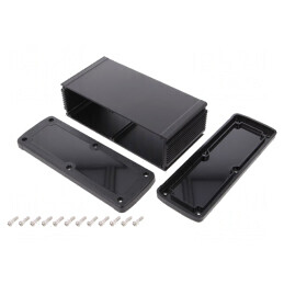 Carcasă Universală Aluminiu Neagră 177,6mm x 89mm x 61,1mm | Electronic-mag.ro | Componente Electronice