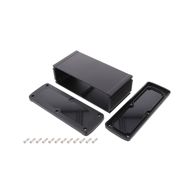 Carcasă Universală Aluminiu Neagră 177,6mm x 89mm x 61,1mm | Electronic-mag.ro | Componente Electronice