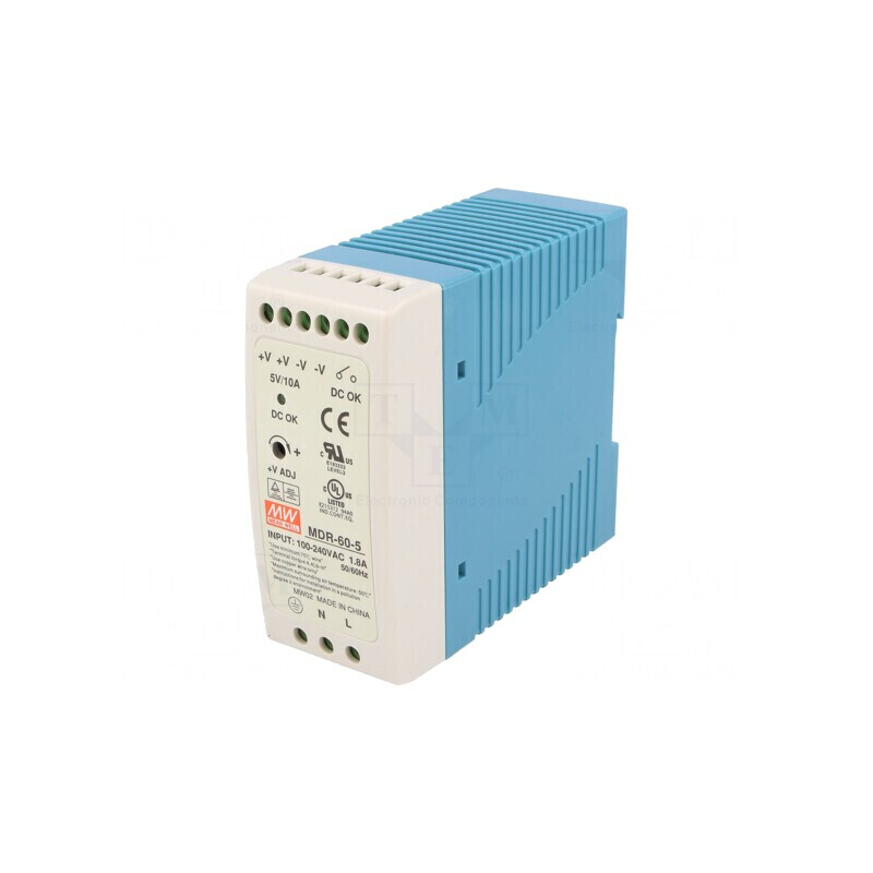 Alimentator pulsatoriu pentru șină DIN 50W 5V 10A | Electronic-mag.ro | Componente Electronice