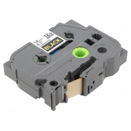 Bandă de Etichetare Neagră cu Text Auriu 18mm x 8m TZE-344 | Electronic-mag.ro | Componente Electronice