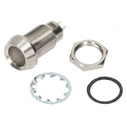 Lampă de control LED roșie 24-28VDC Ø12,7mm IP67 | Electronic-mag.ro | Componente Electronice