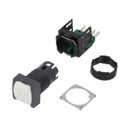 Comutator 16mm acționare apăsare 1 NO alb | Electronic-mag.ro | Componente Electronice
