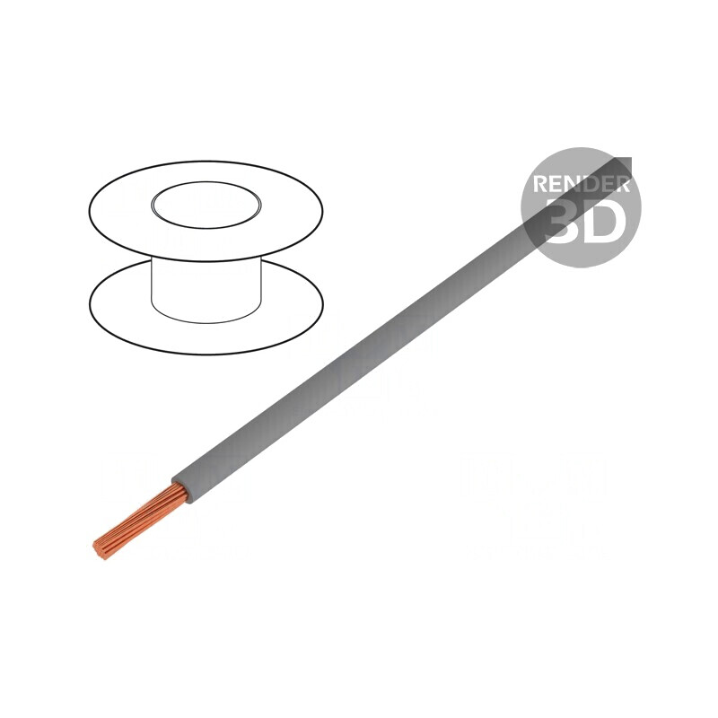 Cablu HookUp Wire litat Cu 18AWG PVC gri 600V 30,5m | Electronic-mag.ro | Componente Electronice