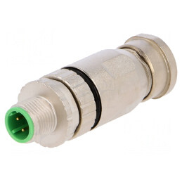Mufă M12 4 Pini Dreaptă IP67 Ethernet 250V | Electronic-mag.ro | Componente Electronice