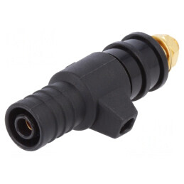 Clemă de laborator neagră 32A 53mm M5 alamă | Electronic-mag.ro | Componente Electronice