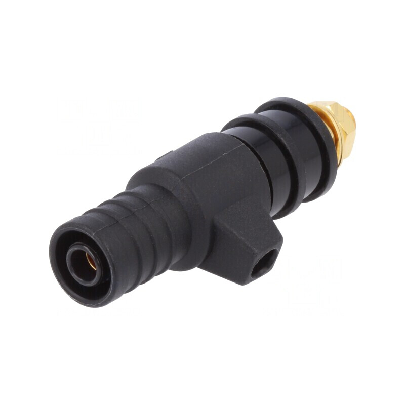 Clemă de laborator neagră 32A 53mm M5 alamă | Electronic-mag.ro | Componente Electronice