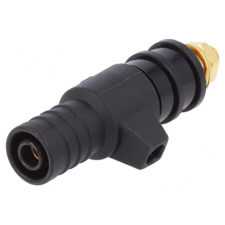 Clemă de laborator neagră 32A 53mm M5 alamă | Electronic-mag.ro | Componente Electronice