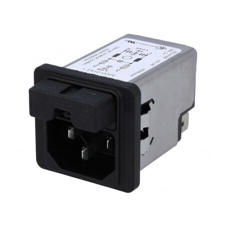 Conector de alimentare AC soclu tată 1A 250VAC IEC 60320 | Electronic-mag.ro | Componente Electronice