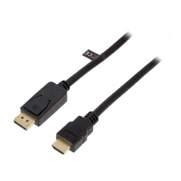Cablu DisplayPort 1.2 la HDMI 5m Negru | Electronic-mag.ro | Componente Electronice