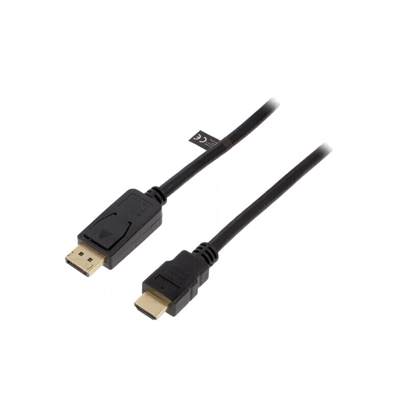 Cablu DisplayPort 1.2 la HDMI 5m Negru | Electronic-mag.ro | Componente Electronice