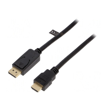 Cablu DisplayPort 1.2 la HDMI 5m Negru | Electronic-mag.ro | Componente Electronice