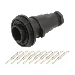 Conector Circular Mufă 9 PIN Filet Interior Rotire | Electronic-mag.ro | Componente Electronice
