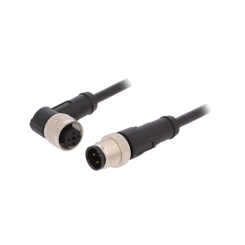 Cablu de conectare M12 4 pini 2m PVC 250VAC 4A | Electronic-mag.ro | Componente Electronice