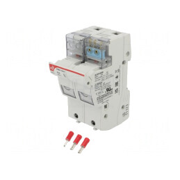 Clemă siguranţe cilindrice 14x51mm 50A gri - şină DIN | Electronic-mag.ro | Componente Electronice