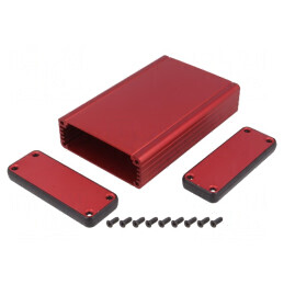 Carcasă aluminiu roșu 78x120x27mm | Electronic-mag.ro | Componente Electronice