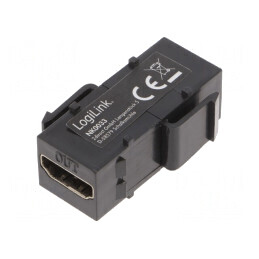 Adaptor | soclu | mamă x2 | HDMI soclu x2 | Keystone,repeater | aurit | NK0033