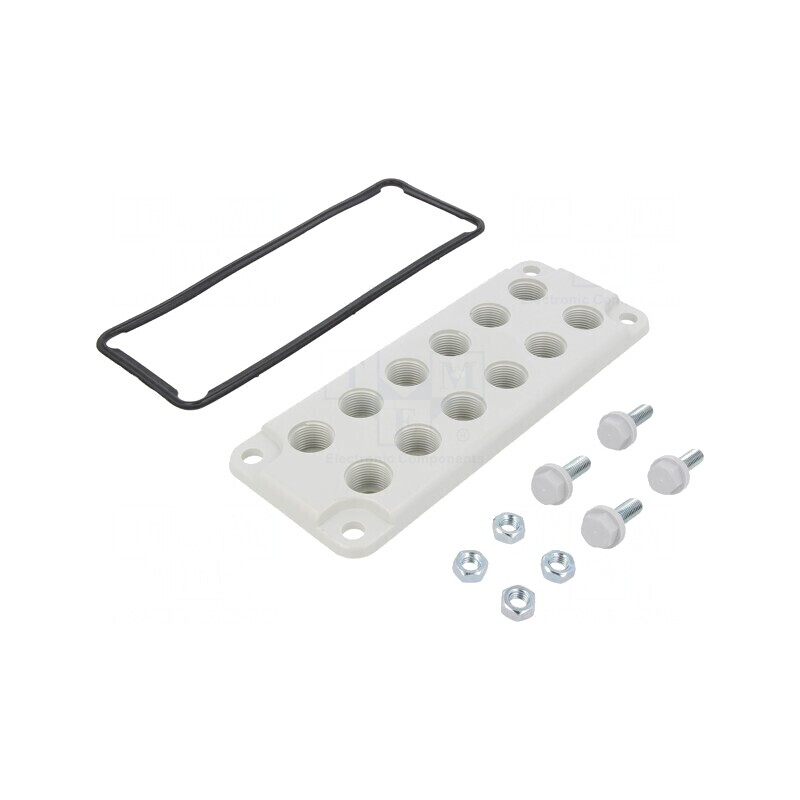 Garnitură policarbonat gri cu 12 orificii | Electronic-mag.ro | Componente Electronice