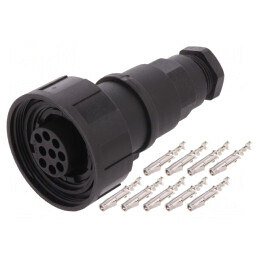 Conector Circular Mufă Mamă 9 Pin Filet Interior PX0728/S | Electronic-mag.ro | Componente Electronice