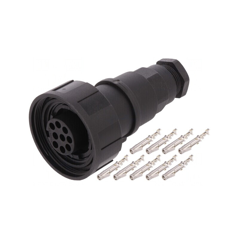 Conector Circular Mufă Mamă 9 Pin Filet Interior PX0728/S | Electronic-mag.ro | Componente Electronice