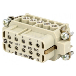 Conector HDC Inserturi Mamă Han A 10 PIN 10 PE | Electronic-mag.ro | Componente Electronice