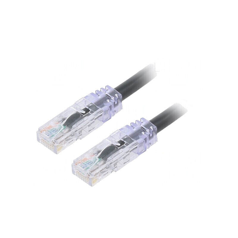 Patch cord TX6A 10Gig U/UTP Cat6a Negru 2m | Electronic-mag.ro | Componente Electronice