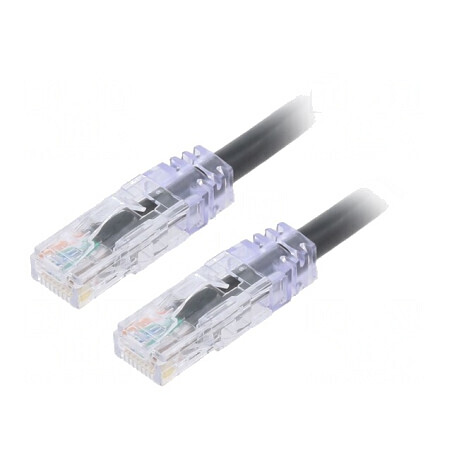 Patch cord TX6A 10Gig U/UTP Cat6a Negru 2m | Electronic-mag.ro | Componente Electronice