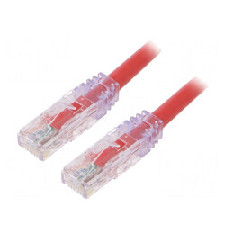 Patch Cord TX6A 10Gig U/UTP PVC Roșu 2m 24AWG | Electronic-mag.ro | Componente Electronice
