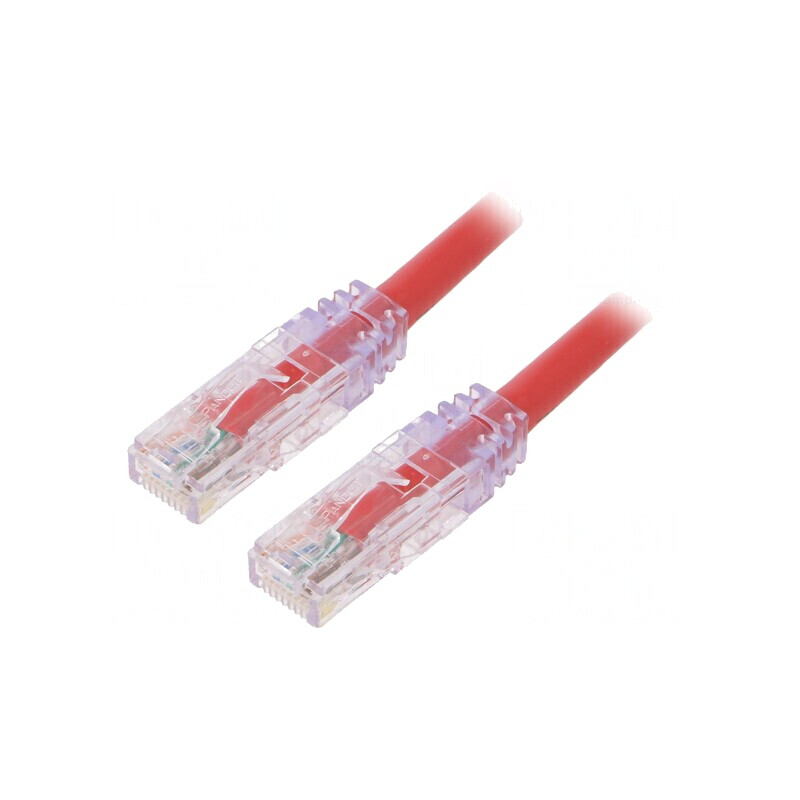 Patch Cord TX6A 10Gig U/UTP PVC Roșu 2m 24AWG | Electronic-mag.ro | Componente Electronice