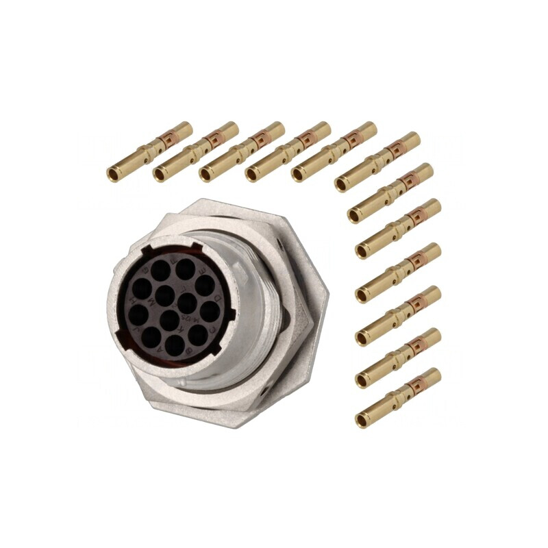 Conector Circular RT360 Mamă Crimpat 12 PIN 13A | Electronic-mag.ro | Componente Electronice