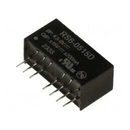 Convertor DC/DC 6W 4.5-9V la 15V/-15V SIP8 | Electronic-mag.ro | Componente Electronice