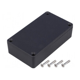 Carcasă universală aluminiu IP66 65x115x30mm 1550Z negru | Electronic-mag.ro | Componente Electronice