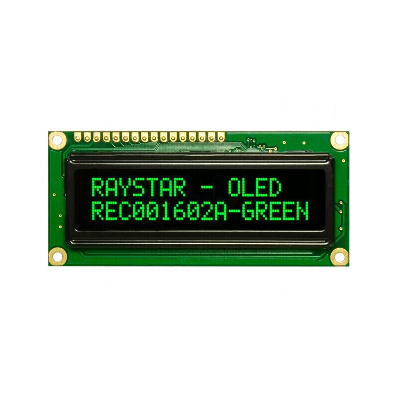 Afișaj OLED alfanumeric 16x2 verde 80x36x10mm | Electronic-mag.ro | Componente Electronice