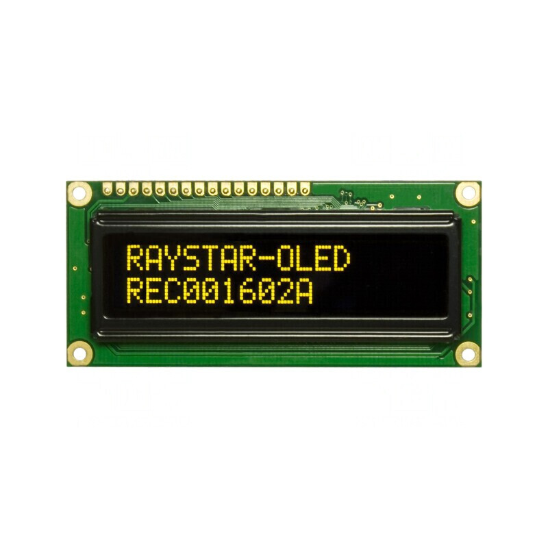 Display OLED Alfanumeric 16x2 Galben 80x36x10mm | Electronic-mag.ro | Componente Electronice