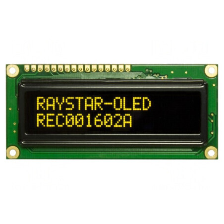 Display OLED Alfanumeric 16x2 Galben 80x36x10mm | Electronic-mag.ro | Componente Electronice