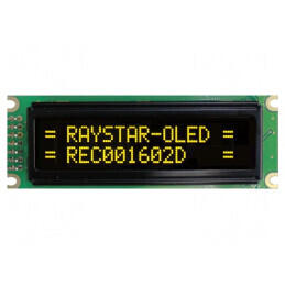 Afișaj OLED Alfanumeric 16x2 Galben 85x30x10mm | Electronic-mag.ro | Componente Electronice