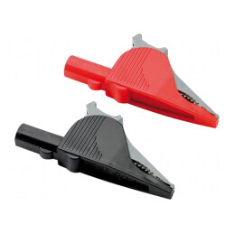 Bornă crocodil roșie 36A prindere max.30mm 1kV | Electronic-mag.ro | Componente Electronice