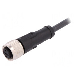 Cablu de conectare M12 4 pini drept 5m 250VAC 4A PUR | Electronic-mag.ro | Componente Electronice