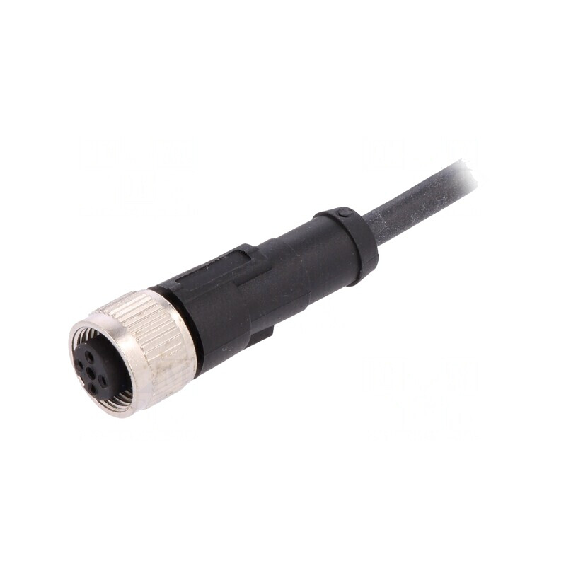 Cablu de conectare M12 4 pini drept 5m 250VAC 4A PUR | Electronic-mag.ro | Componente Electronice