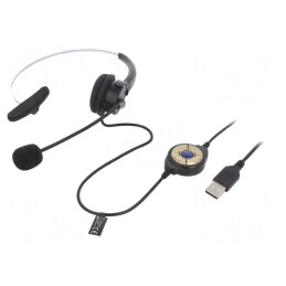 Căști cu Microfon USB Negre 1,75m | Electronic-mag.ro | Componente Electronice
