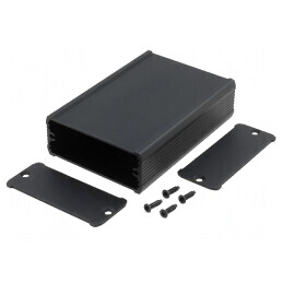 Carcasă aluminiu neagră TUF 69x100x28mm | Electronic-mag.ro | Componente Electronice