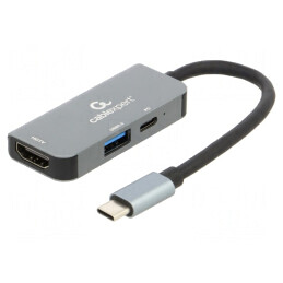 Adaptor | USB 3.1 | 0,12m | negru | 5Gbps | gri | Cablexpert | A-CM-COMBO3-02