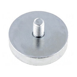 Magnet: fix | neodim | H: 7mm | 350N | Ø: 32mm | Mat.carc: oţel | GN 50.3-ND-32-M6